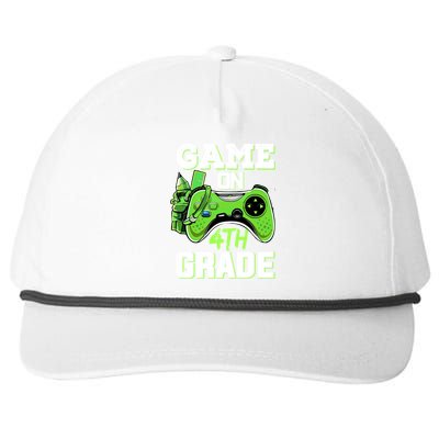 Game On 4Th Grade Fourth Grade Back To School Great Gift Snapback Five-Panel Rope Hat