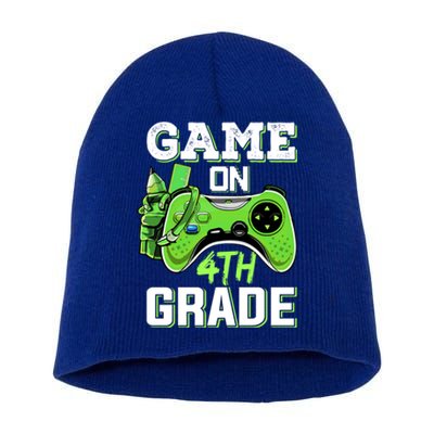 Game On 4Th Grade Fourth Grade Back To School Great Gift Short Acrylic Beanie