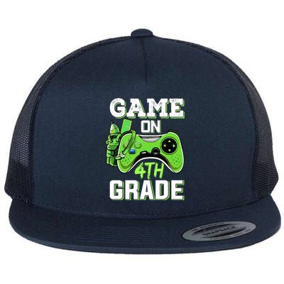 Game On 4Th Grade Fourth Grade Back To School Great Gift Flat Bill Trucker Hat