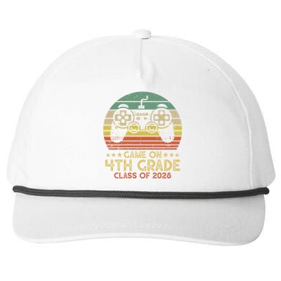 Game On 4Th Grade Gamer Class Of 2028 Vintage Sunset Cute Gift Snapback Five-Panel Rope Hat