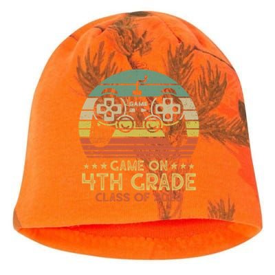 Game On 4Th Grade Gamer Class Of 2028 Vintage Sunset Cute Gift Kati - Camo Knit Beanie