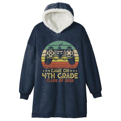 Game On 4Th Grade Gamer Class Of 2028 Vintage Sunset Cute Gift Hooded Wearable Blanket