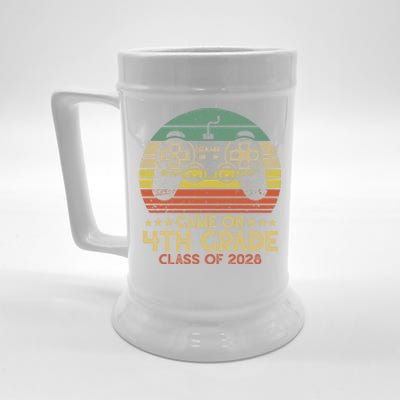 Game On 4Th Grade Gamer Class Of 2028 Vintage Sunset Cute Gift Beer Stein