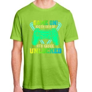 Game On 4Th Grade Unlocked Video Game Lover 100Th Days Gift Adult ChromaSoft Performance T-Shirt