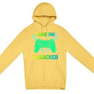 Game On 4Th Grade Unlocked Video Game Lover 100Th Days Gift Premium Pullover Hoodie