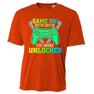 Game On 4Th Grade Unlocked Video Game Lover 100Th Days Gift Cooling Performance Crew T-Shirt