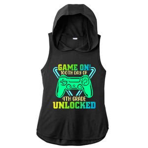 Game On 4Th Grade Unlocked Video Game Lover 100Th Days Gift Ladies PosiCharge Tri-Blend Wicking Draft Hoodie Tank