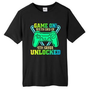 Game On 4Th Grade Unlocked Video Game Lover 100Th Days Gift Tall Fusion ChromaSoft Performance T-Shirt