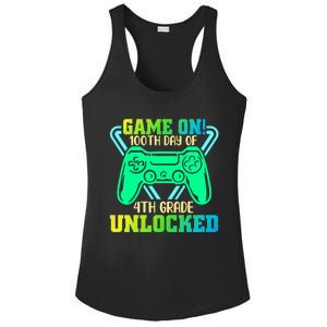 Game On 4Th Grade Unlocked Video Game Lover 100Th Days Gift Ladies PosiCharge Competitor Racerback Tank