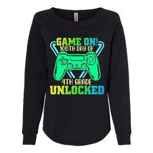 Game On 4Th Grade Unlocked Video Game Lover 100Th Days Gift Womens California Wash Sweatshirt