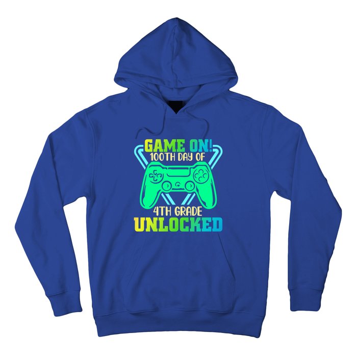 Game On 4Th Grade Unlocked Video Game Lover 100Th Days Gift Hoodie