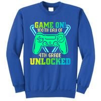 Game On 4Th Grade Unlocked Video Game Lover 100Th Days Gift Sweatshirt