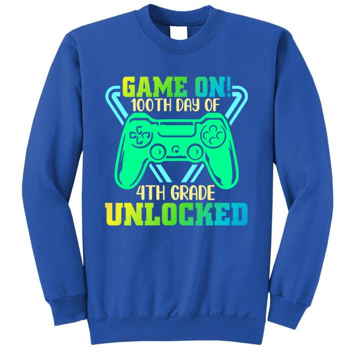 Game On 4Th Grade Unlocked Video Game Lover 100Th Days Gift Sweatshirt