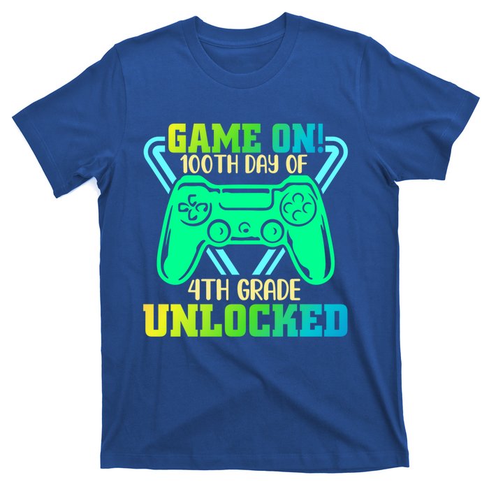 Game On 4Th Grade Unlocked Video Game Lover 100Th Days Gift T-Shirt