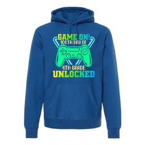 Game On 4Th Grade Unlocked Video Game Lover 100Th Days Gift Premium Hoodie