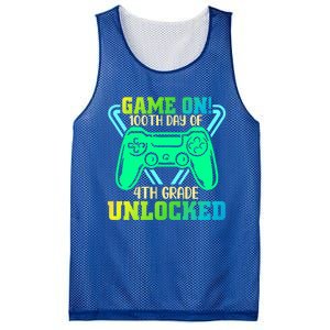 Game On 4Th Grade Unlocked Video Game Lover 100Th Days Gift Mesh Reversible Basketball Jersey Tank