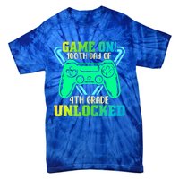 Game On 4Th Grade Unlocked Video Game Lover 100Th Days Gift Tie-Dye T-Shirt