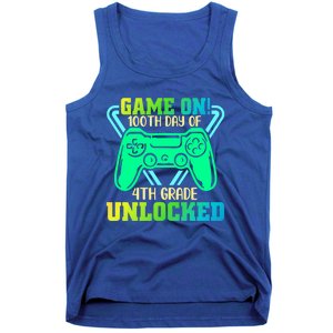 Game On 4Th Grade Unlocked Video Game Lover 100Th Days Gift Tank Top