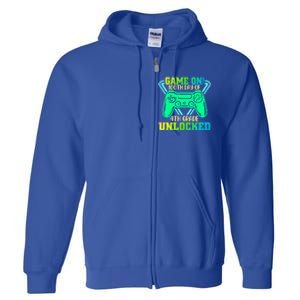 Game On 4Th Grade Unlocked Video Game Lover 100Th Days Gift Full Zip Hoodie