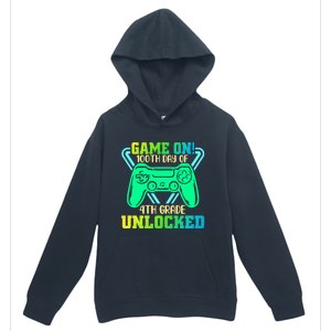 Game On 4Th Grade Unlocked Video Game Lover 100Th Days Gift Urban Pullover Hoodie