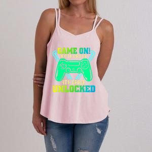 Game On 4Th Grade Unlocked Video Game Lover 100Th Days Gift Women's Strappy Tank