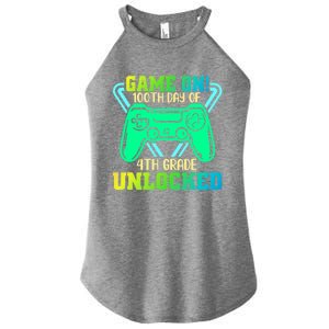 Game On 4Th Grade Unlocked Video Game Lover 100Th Days Gift Women's Perfect Tri Rocker Tank