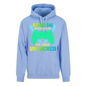 Game On 4Th Grade Unlocked Video Game Lover 100Th Days Gift Unisex Surf Hoodie