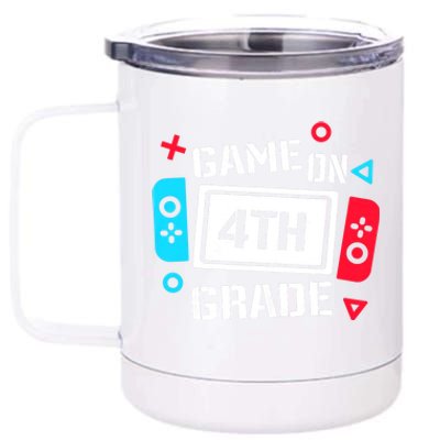 Game On 4th Grade 12 oz Stainless Steel Tumbler Cup