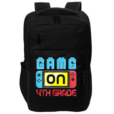 Game On 4th Grade Gaming Gamer Back To School Student Kids Impact Tech Backpack