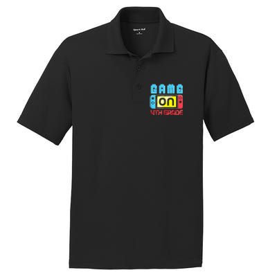 Game On 4th Grade Gaming Gamer Back To School Student Kids PosiCharge RacerMesh Polo