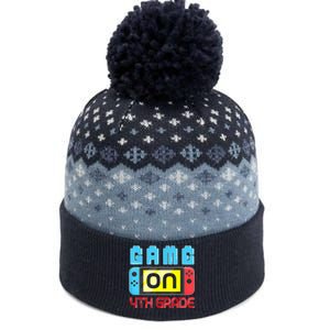 Game On 4th Grade Gaming Gamer Back To School Student Kids The Baniff Cuffed Pom Beanie