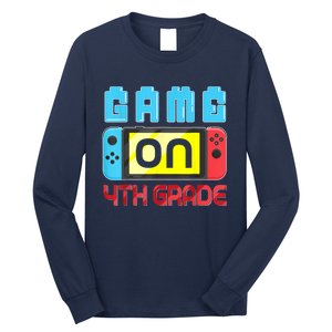 Game On 4th Grade Gaming Gamer Back To School Student Kids Long Sleeve Shirt