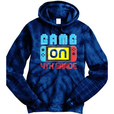 Game On 4th Grade Gaming Gamer Back To School Student Kids Tie Dye Hoodie