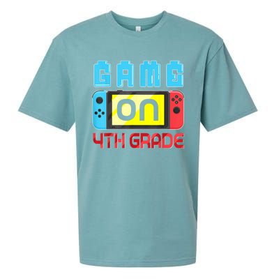 Game On 4th Grade Gaming Gamer Back To School Student Kids Sueded Cloud Jersey T-Shirt