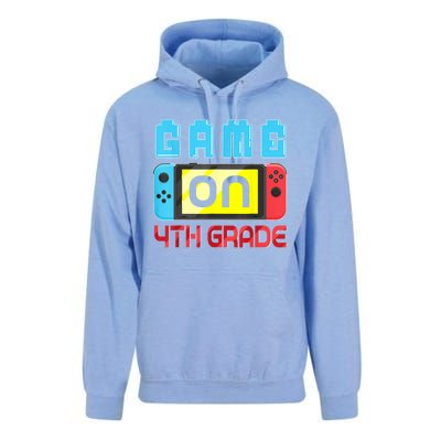 Game On 4th Grade Gaming Gamer Back To School Student Kids Unisex Surf Hoodie