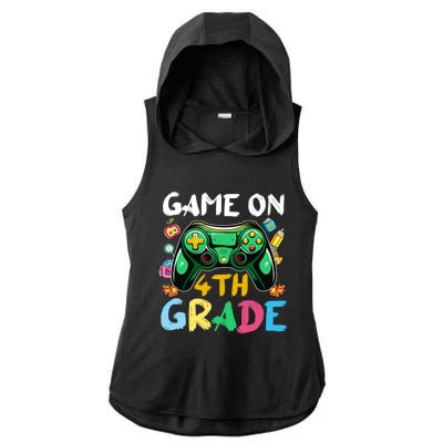 Game On 4Th Grade Back To School Gamer Gaming Gamer Gift Ladies PosiCharge Tri-Blend Wicking Draft Hoodie Tank