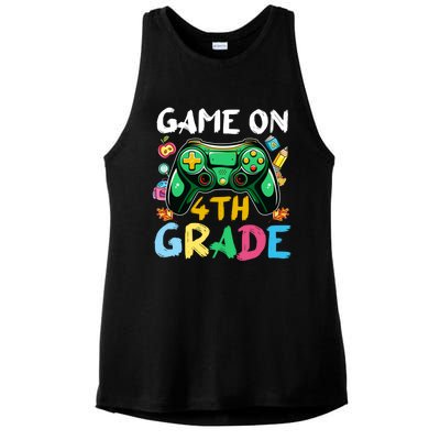 Game On 4Th Grade Back To School Gamer Gaming Gamer Gift Ladies PosiCharge Tri-Blend Wicking Tank