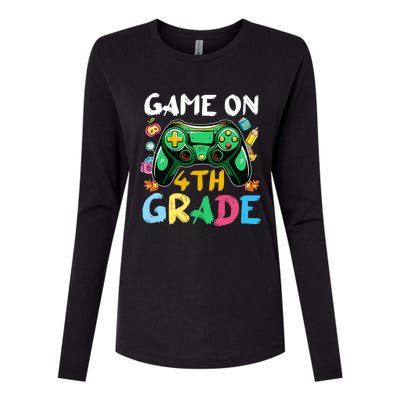 Game On 4Th Grade Back To School Gamer Gaming Gamer Gift Womens Cotton Relaxed Long Sleeve T-Shirt