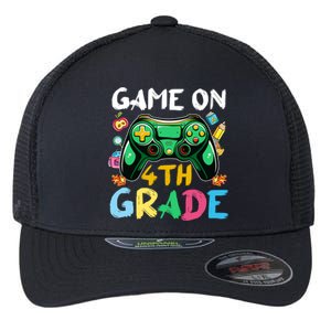 Game On 4Th Grade Back To School Gamer Gaming Gamer Gift Flexfit Unipanel Trucker Cap