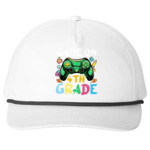 Game On 4Th Grade Back To School Gamer Gaming Gamer Gift Snapback Five-Panel Rope Hat