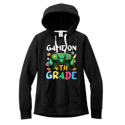 Game On 4Th Grade Back To School Gamer Gaming Gamer Gift Women's Fleece Hoodie