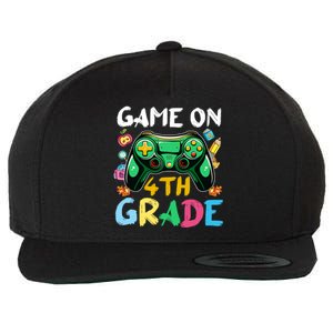 Game On 4Th Grade Back To School Gamer Gaming Gamer Gift Wool Snapback Cap