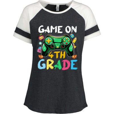 Game On 4Th Grade Back To School Gamer Gaming Gamer Gift Enza Ladies Jersey Colorblock Tee