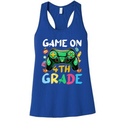 Game On 4Th Grade Back To School Gamer Gaming Gamer Gift Women's Racerback Tank