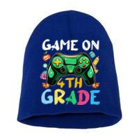 Game On 4Th Grade Back To School Gamer Gaming Gamer Gift Short Acrylic Beanie