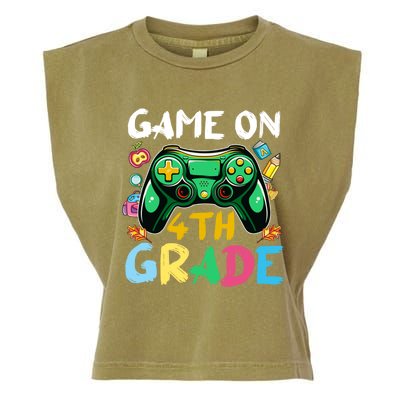 Game On 4Th Grade Back To School Gamer Gaming Gamer Gift Garment-Dyed Women's Muscle Tee