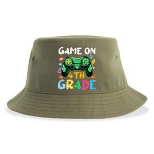 Game On 4Th Grade Back To School Gamer Gaming Gamer Gift Sustainable Bucket Hat