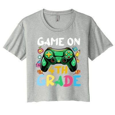 Game On 4Th Grade Back To School Gamer Gaming Gamer Gift Women's Crop Top Tee