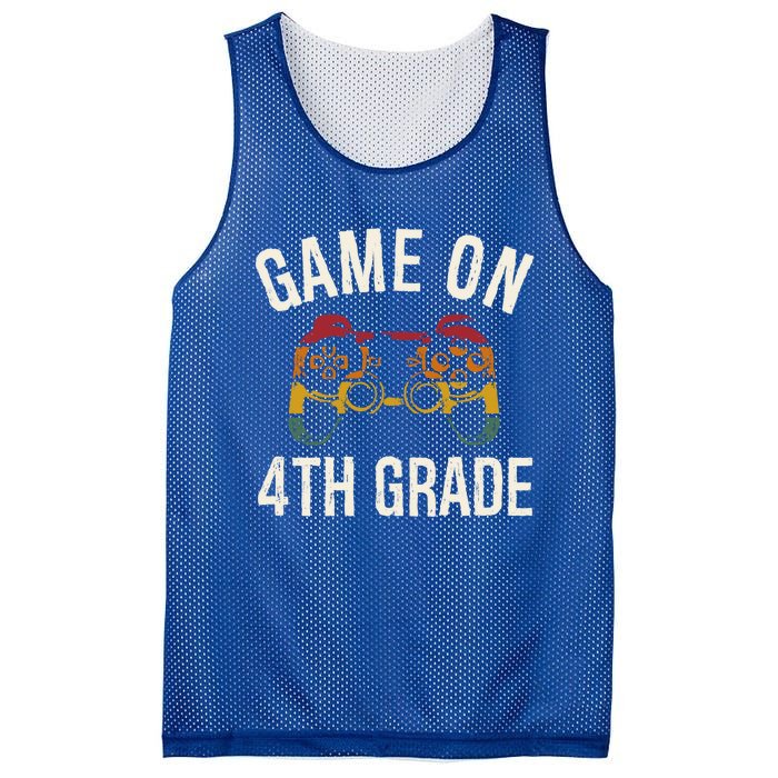 Game On 4Th Grade Funny Back To School First Day Of Sc Gift Mesh Reversible Basketball Jersey Tank