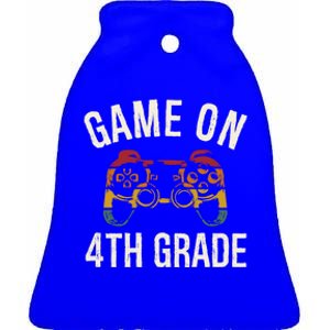 Game On 4Th Grade Funny Back To School First Day Of Sc Gift Ceramic Bell Ornament